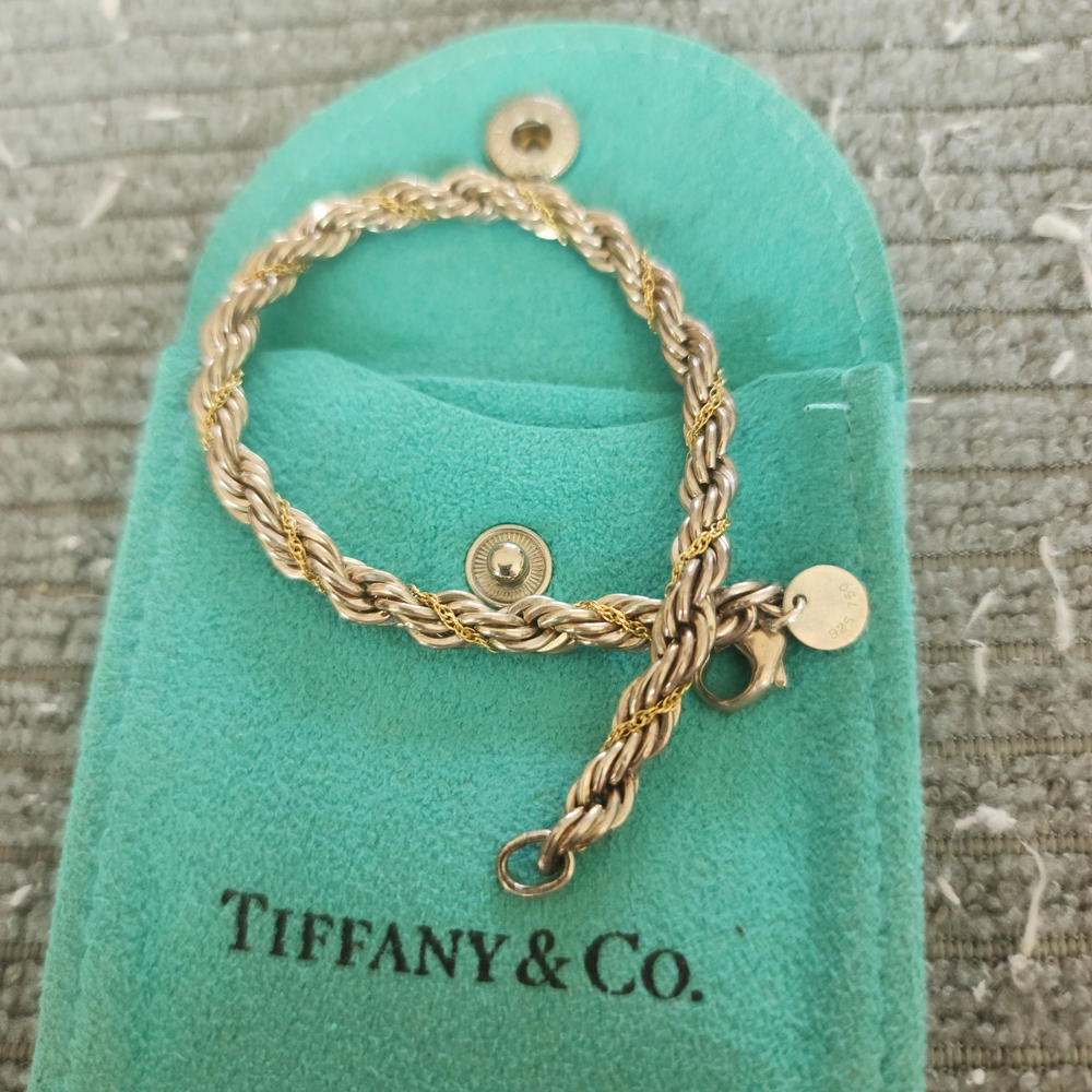 Tiffany And Co. Sterling Silver And Gold Bracelet